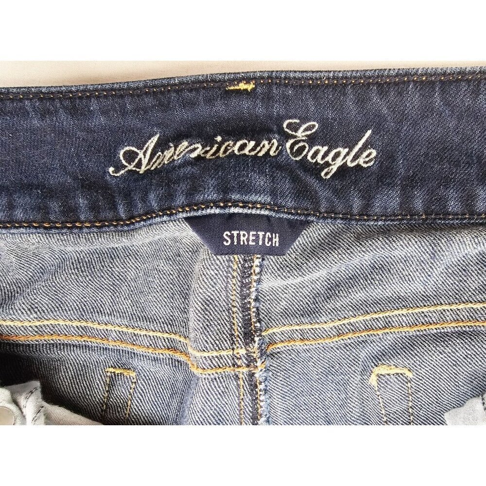 American Eagle Outfitters Size 8 Regular Women 25" Inseam Artist Crop Blue Jeans - Picture 7 of 13